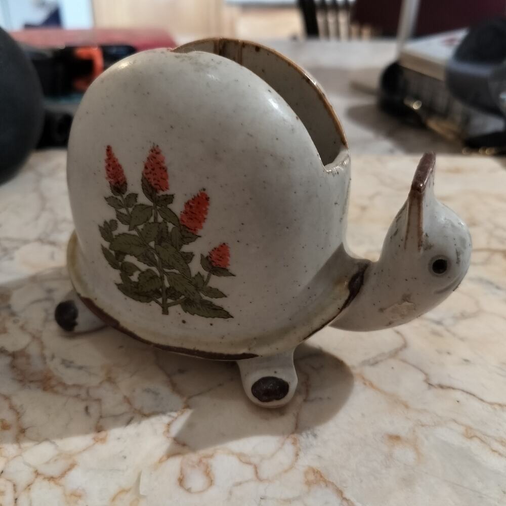 Vintage Counterpoint San Francisco Stoneware Turtle Snail Tape Dispenser - Picture 2 of 7